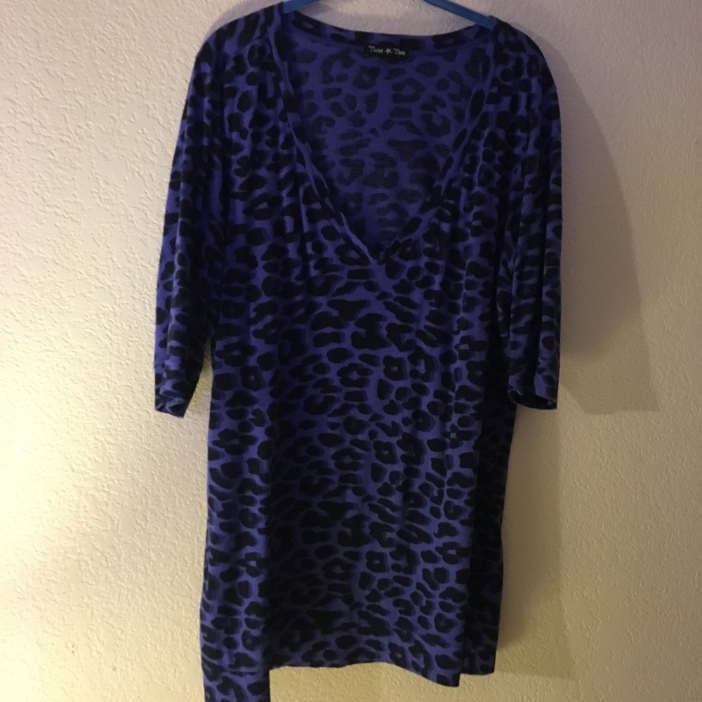 Twisted tees blue animal print.